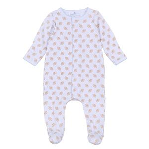 Magnolia Baby football footies pima mittens newborn baby boy print striped snaps